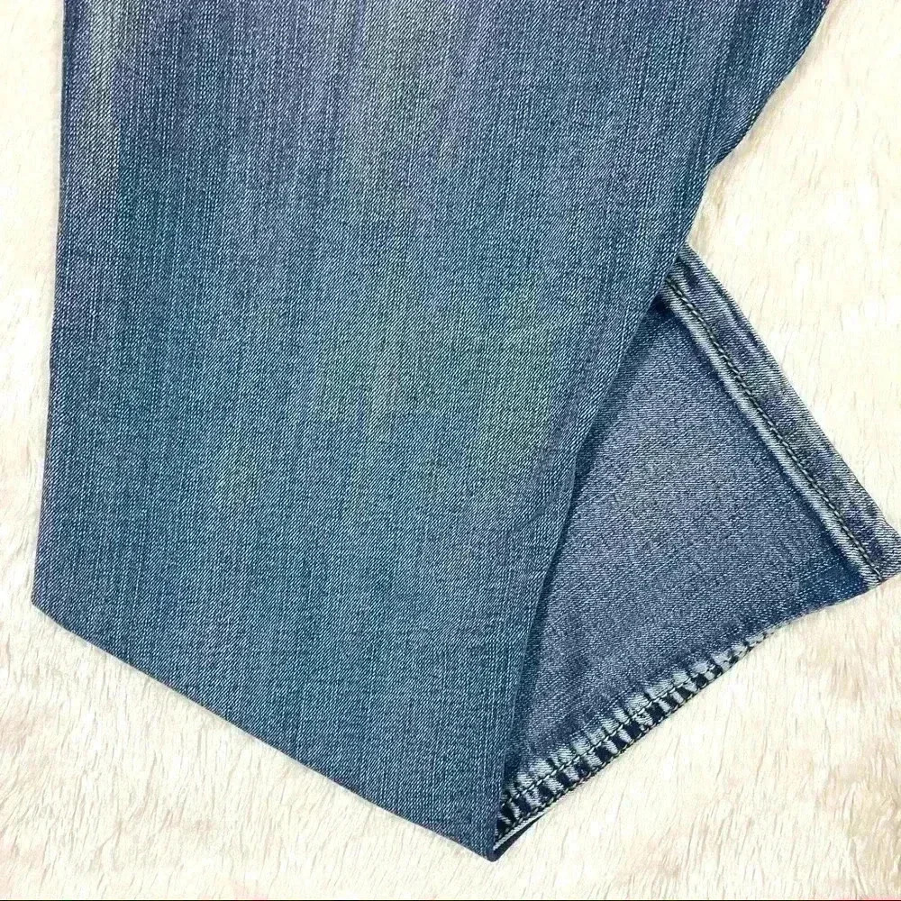 Indigo Blue Secret Fit Belly Flap Picket Stretch Western Maternity Crop Jeans L - Picture 7 of 16